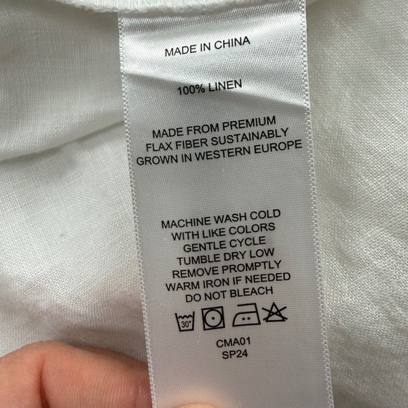 Quince Womens XL White 100% European Linen Wide Leg Breathable Natural Fibers - Picture 7 of 9